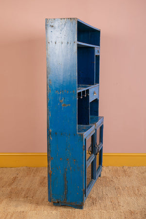 Bright Blue Vintage Shelving Unit