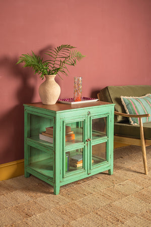 Peppermint Green Vintage Display Cabinet