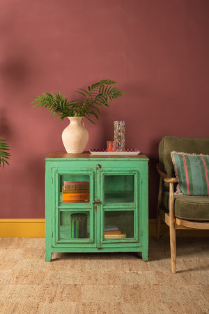 Peppermint Green Vintage Display Cabinet