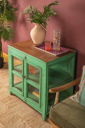 Peppermint Green Vintage Display Cabinet