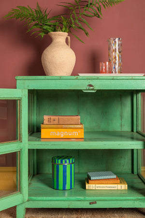 Peppermint Green Vintage Display Cabinet