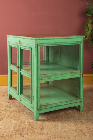 Peppermint Green Vintage Display Cabinet