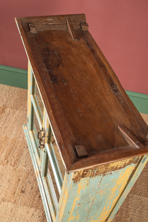Vintage Pale Blue & Yellow Cabinet
