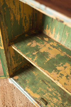 Vintage Pale Blue & Yellow Cabinet