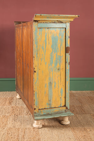 Vintage Pale Blue & Yellow Cabinet