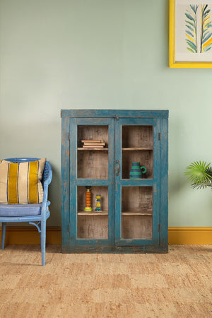 Dark Blue Vintage Wall Showcase