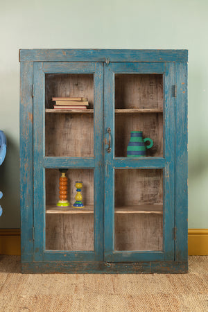 Dark Blue Vintage Wall Showcase