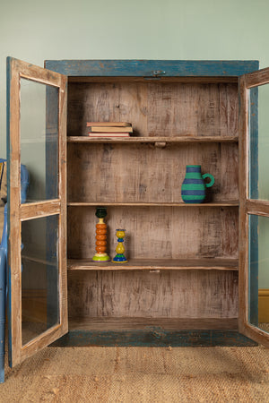 Dark Blue Vintage Wall Showcase