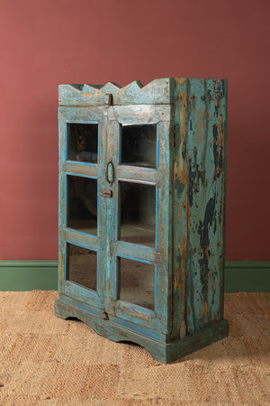 Vintage Blue Wooden Cabinet