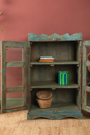 Vintage Blue Wooden Cabinet