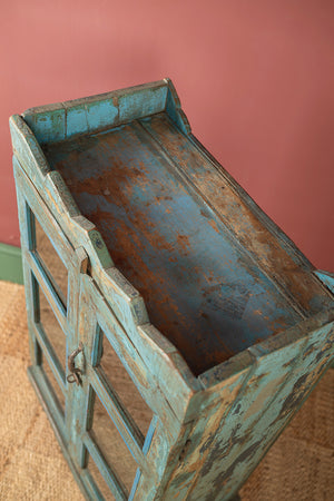 Vintage Blue Wooden Cabinet