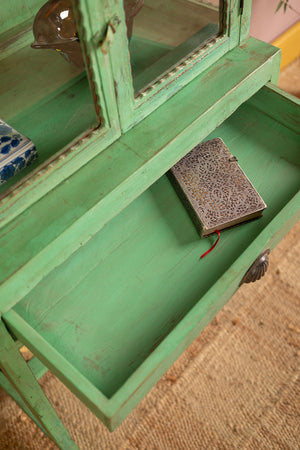 Light Green Vintage Display Cabinet