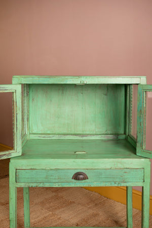 Light Green Vintage Display Cabinet
