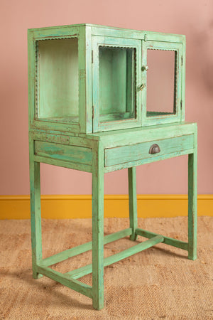 Light Green Vintage Display Cabinet