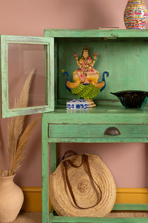 Light Green Vintage Display Cabinet