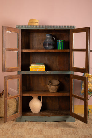 Vintage Slate Grey Wooden Cabinet
