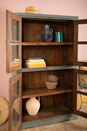 Vintage Slate Grey Wooden Cabinet