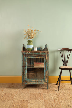 Vintage Blue Display Side Cabinet