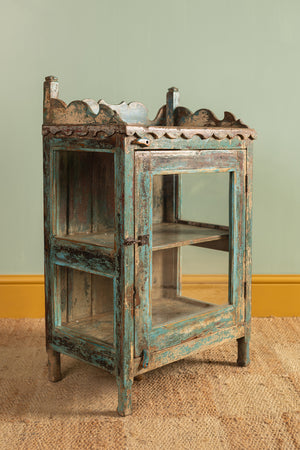 Vintage Blue Display Side Cabinet