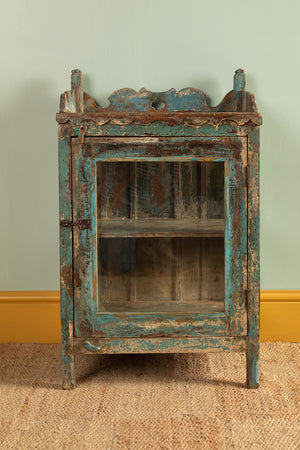 Vintage Blue Display Side Cabinet