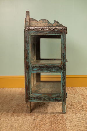 Vintage Blue Display Side Cabinet