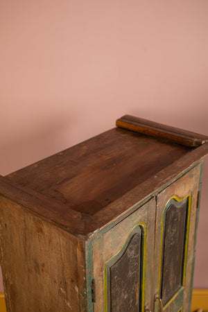 Vintage Green & Black Wooden Cupboard
