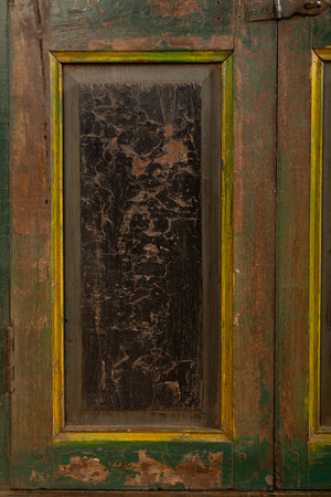 Vintage Green & Black Wooden Cupboard