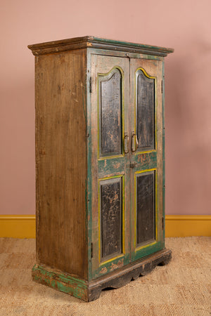 Vintage Green & Black Wooden Cupboard