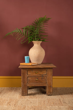 Wooden Vintage Side Table with Drawers