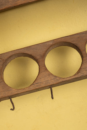 Wooden Vintage Kitchenware Wall Rack