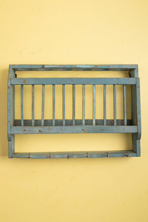 Blue Vintage Kitchenware Wall Rack
