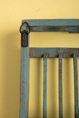 Blue Vintage Kitchenware Wall Rack