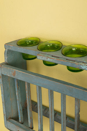 Blue Vintage Kitchenware Wall Rack