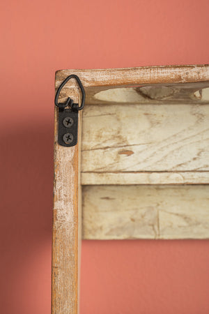 White Vintage Kitchenware Wall Rack