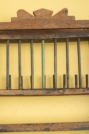 Vintage Wooden Kitchenware Wall Rack
