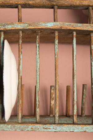 Vintage Wooden Kitchenware Wall Rack