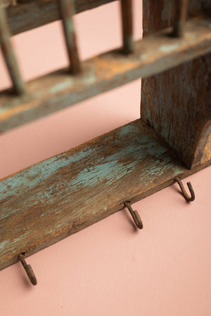 Vintage Wooden Kitchenware Wall Rack