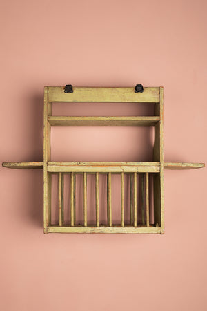 Pale Green Vintage Kitchenware Wall Rack