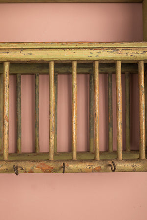 Pale Green Vintage Kitchenware Wall Rack