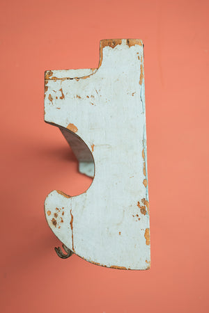 Pale Blue Vintage Kitchenware Wall Rack