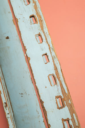 Pale Blue Vintage Kitchenware Wall Rack