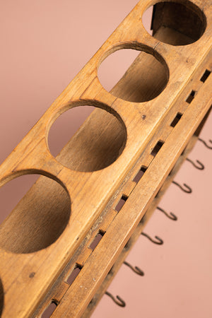 Light Wooden Vintage Kitchenware Wall Rack