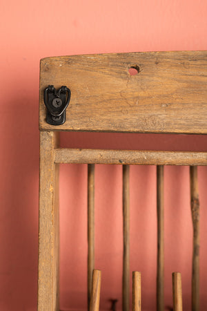 Vintage Wooden Kitchenware Wall Rack