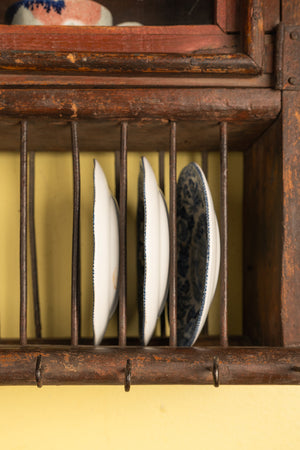 Vintage Kitchenware Wall Rack with Cabinet
