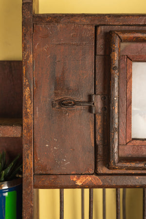 Vintage Kitchenware Wall Rack with Cabinet