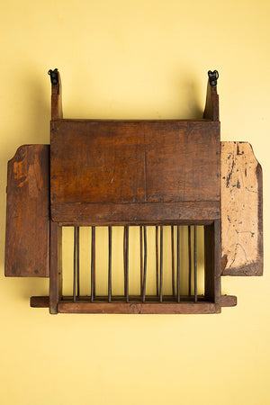 Vintage Kitchenware Wall Rack with Cabinet
