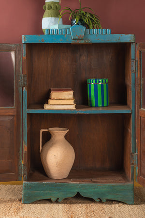Vintage Blue Wooden Cabinet
