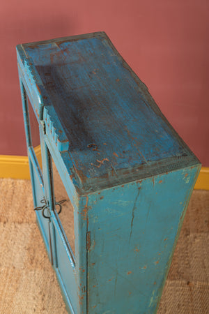 Vintage Blue Wooden Cabinet