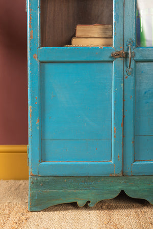 Vintage Blue Wooden Cabinet