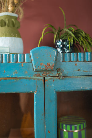 Vintage Blue Wooden Cabinet